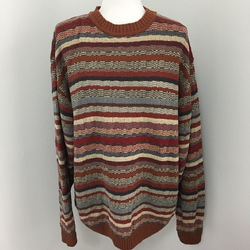 Vintage Jos A Bank Striped Sweater